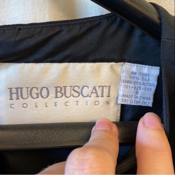 Hugo Buscati Collection 100% Silk Sheath Dress Sleeveless - Picture 3 of 3